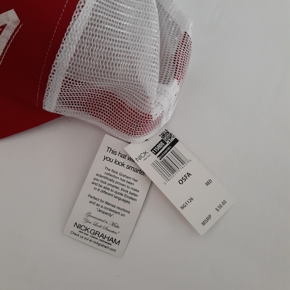 Nick Graham Red Sport Bibbed Cap Hat - Picture 2 of 3